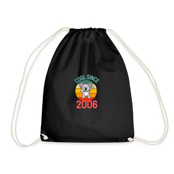 Cool since 2006 Retro Dabbing Koala 16th birthday - Drawstring Bag - black - Front