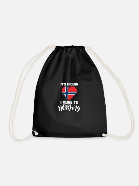 Norwegen Flagge Herz Lustiges Geschenk Norwegen - Turnbeutel - Schwarz