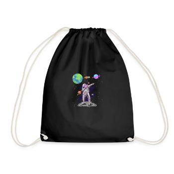Dabbing Astronaut Space Planets Astronomy - Drawstring Bag - black - Front