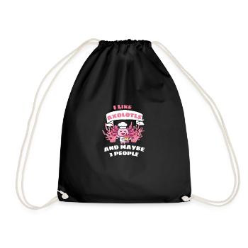 Schwanzlurch Lustiges Geschenk Bäcker Axolotl - Turnbeutel - Schwarz - Vorne