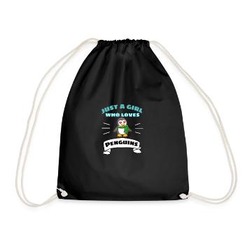 Antarctica Animal Lovers Girl Gift Penguin - Drawstring Bag - black - Front