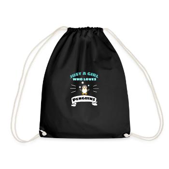 Animal Lovers Bird Animal Girl Gift Penguin - Drawstring Bag - black - Front