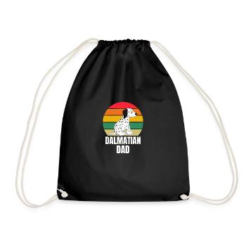 Retro Hunde Papa Hundeliebhaber Dalmatiner - Turnbeutel - Schwarz - Vorne