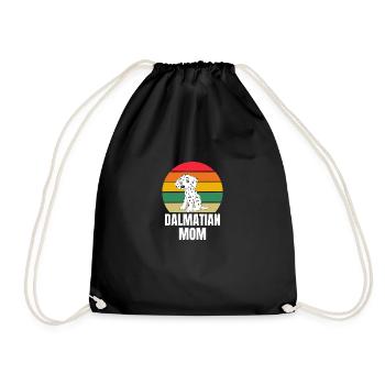 Retro Hunde Mama Muttertag Geschenk Dalmatiner - Turnbeutel - Schwarz - Vorne
