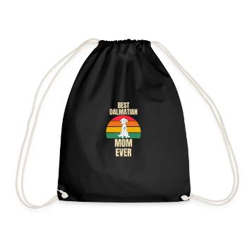 Hunde Beste Dalmatiner Mama Retro Dalmatiner - Turnbeutel - Schwarz - Vorne