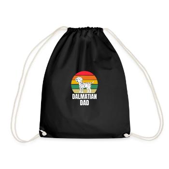 Dog Retro Dalmatian Dad - Drawstring Bag - black - Front