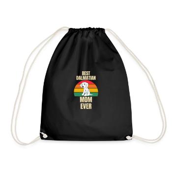 Best Dalmatian Mama Retro Dogs Dalmatian - Drawstring Bag - black - Front