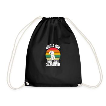 Fille dalmate rétro - Sac de sport léger - noir - Devant