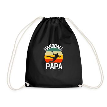 Handballspieler Papa Vatertag Geschenk Handball - Turnbeutel - Schwarz - Vorne