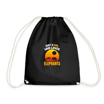 Seulement une fille qui aime l’éléphant rétro éléphant - Sac de sport léger - noir - Devant