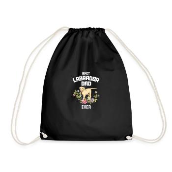 Hundeliebhaber Hunde Papa Vatertag Blumen Labrador - Turnbeutel - Schwarz - Vorne