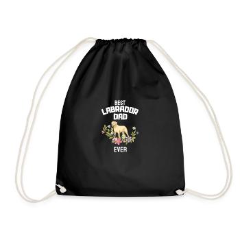 Hunde Papa Blumen Vatertag Geschenk Labrador - Turnbeutel - Schwarz - Vorne