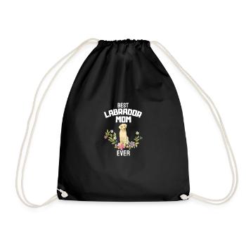 Beste Hunde Mama Muttertag Geschenk Blume Labrador - Turnbeutel - Schwarz - Vorne