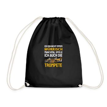 Trompete Trompetenspieler Musik Lustiges Geschenk - Turnbeutel - Schwarz - Vorne