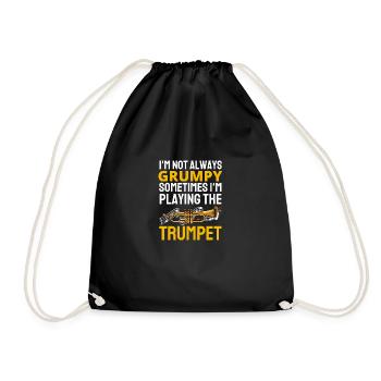 Trumpet Musicians Funny Gift Music Trumpeter - Drawstring Bag - black - Front