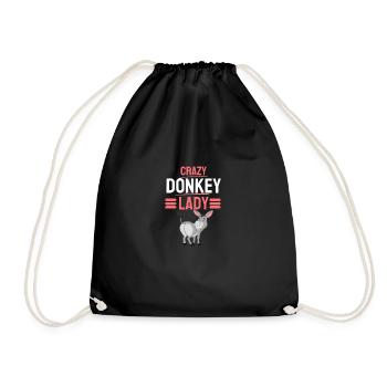 Farm Crazy Donkey Lady Women Cadeau Âne - Sac de sport léger - noir - Devant