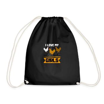 Animal de la ferme drôle fille cadeau poulet - Sac de sport léger - noir - Devant