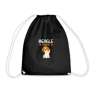 Beagle Papa Vatertag Geschenk Hund Haustier Beagle - Turnbeutel - Schwarz - Vorne