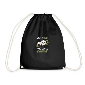Pandabär Chinesisches Tier Mädchen Geschenk Panda - Turnbeutel - Schwarz - Vorne