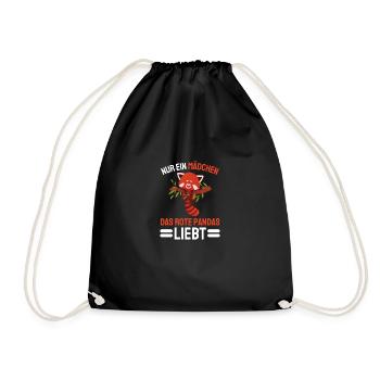 China Tierliebhaber Mädchen Geschenk Roter Panda - Turnbeutel - Schwarz - Vorne