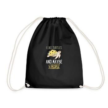 Sea Turtle Funny Gift Turtle - Drawstring Bag - black - Front