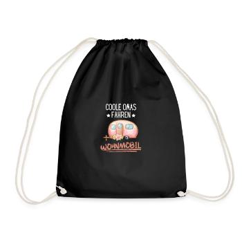 Camper Frauen Lustiges Geschenk Camping Oma - Turnbeutel - Schwarz - Vorne