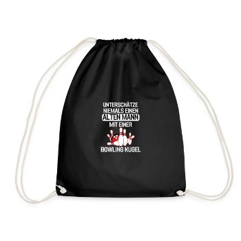 Bowlingspieler Rentner Ruhestand Geschenk Bowling - Turnbeutel - Schwarz - Vorne