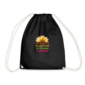 Botany Flowers Bloom Funny Gift Sunflower - Drawstring Bag - black - Front