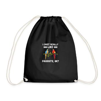 Exotic Animal Macaw Funny Gift Parrot - Drawstring Bag - black - Front