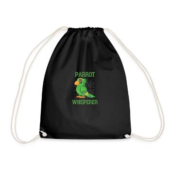 Papagei Flüsterer Vogel Lustiges Geschenk Papagei - Turnbeutel - Schwarz - Vorne