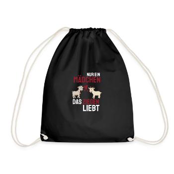 Bauernhof Tier Mädchen Bauer Geschenk Ziege - Turnbeutel - Schwarz - Vorne