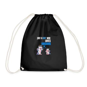 Magical Creature Boy Gift Fantasy Unicorn - Drawstring Bag - black - Front