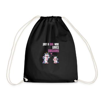Magical Creature Girl Gift Fantasy Unicorn - Drawstring Bag - black - Front