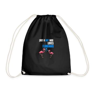 Tropischer Vogel Tier Jungen Geschenk Flamingo - Turnbeutel - Schwarz - Vorne