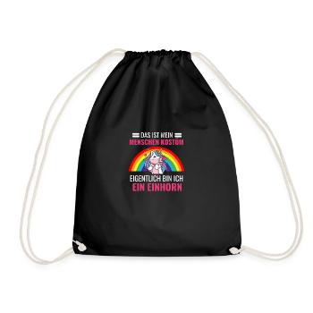 Einhorn Kostüm Fantasy Kreatur Geschenk Einhorn - Turnbeutel - Schwarz - Vorne