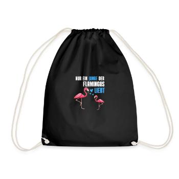 Zoo Tier Tropen Vogel Jungs Geschenk Rosa Flamingo - Turnbeutel - Schwarz - Vorne
