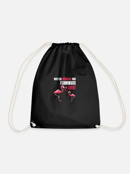 Zoo Tier Vogel Mädchen Geschenk Rosa Flamingo - Turnbeutel - Schwarz