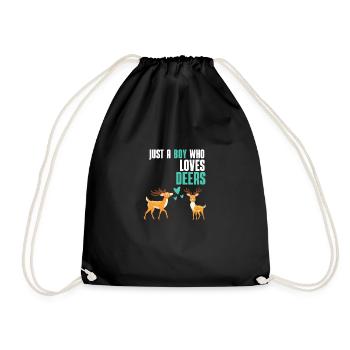 Waldbewohner Wald Tier Jungen Geschenk Hirsch - Turnbeutel - Schwarz - Vorne