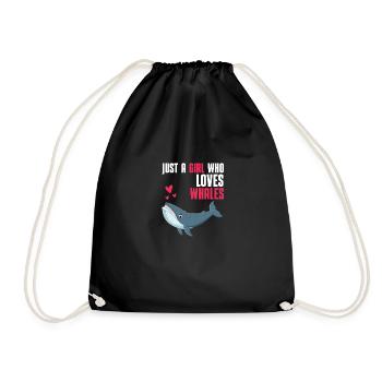 Killer Whale Ocean Animal Girl Gift Whale - Drawstring Bag - black - Front