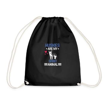 Dog Lovers Dogs Funny Gift Husky - Drawstring Bag - black - Front