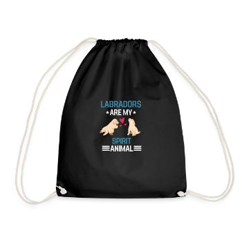 Hundebesitzer Hunde Geschenk Lustiges Labrador - Turnbeutel - Schwarz - Vorne