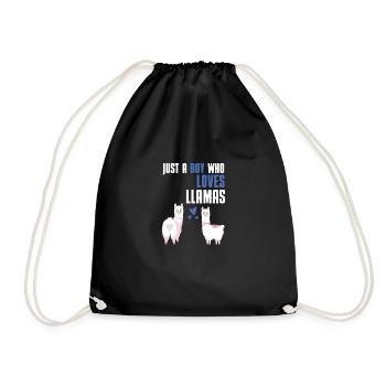 Alpaca Boys Gift Zoo Animal Lama - Drawstring Bag - black - Front