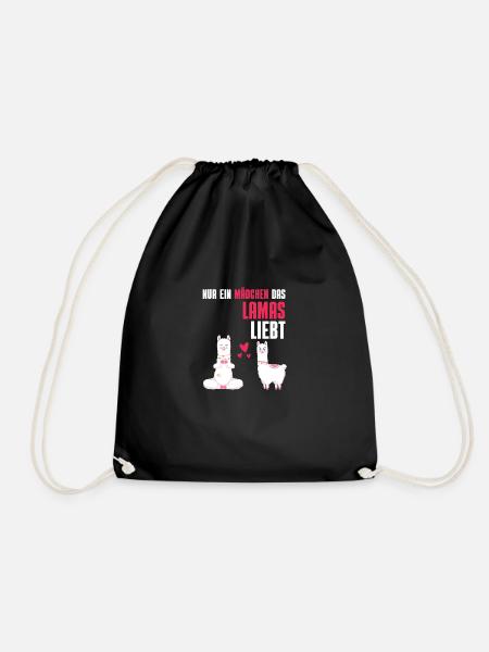Tierliebhaber Lama Mädchen Geschenk Alpaka - Turnbeutel - Schwarz