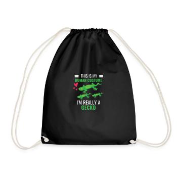 Lézard Costume Party Reptiles Cadeau Gecko - Sac de sport léger - noir - Devant