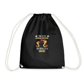 Snake Costume Party Reptiles Gift Snake - Drawstring Bag - black - Front
