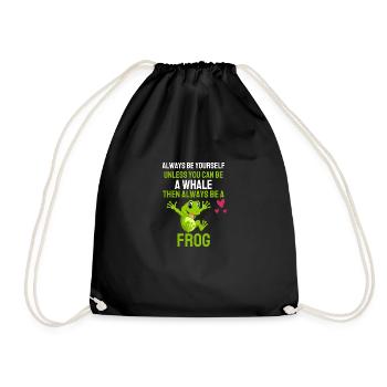 Amphibians Toads Animal Gift Funny Frog - Drawstring Bag - black - Front