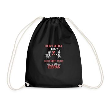 Animal Lovers Africa Animal Therapy Gift Zebra - Drawstring Bag - black - Front