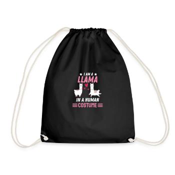 Lama Costume Party Alpaga Cadeau Drôle Lama - Sac de sport léger - noir - Devant