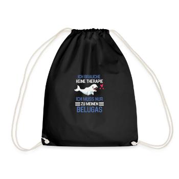 Ozean Tierliebahber Wal Therapie Geschenk Beluga - Turnbeutel - Schwarz - Vorne