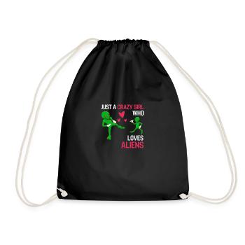 Alien Sci Fi Girl Gift Alien - Drawstring Bag - black - Front